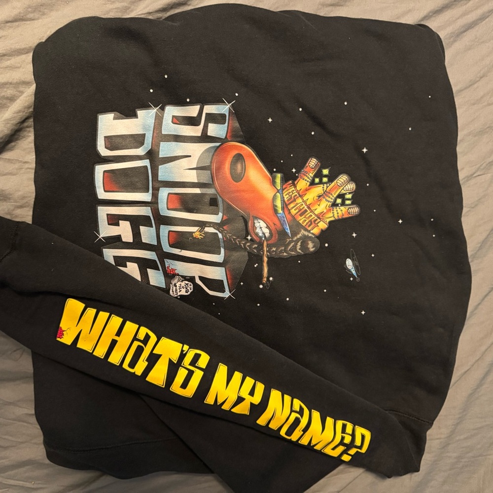 Black Graphic Hoodie with Yellow Text